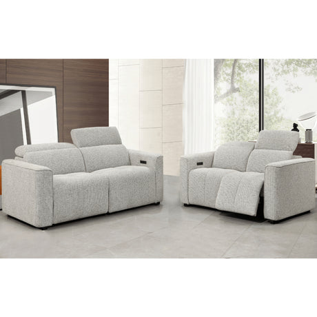 Sofa condo inclinable motorisé en tissu gris pâle - Londres