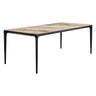 Table de salle à manger rectangulaire en pierre frittée et aluminium noir mat - Ryan