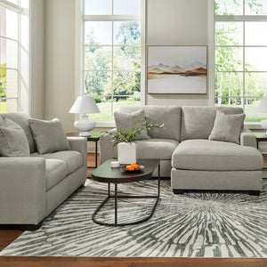 Sofa en tissu gris pâle avec chaise longue - Greenbriar