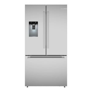 Réfrigérateur porte française 36 po, 26 pi³ Inox 3 portes - Série 500 avec distributeur d'eau et machine à glaçons