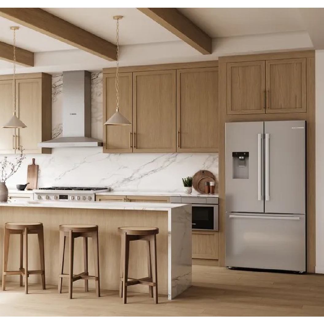 Régrigérateur porte française 36 po, 21,6 pi³ Inox 3 portes - Série 500 avec distributeur d'eau et machine à glaçons