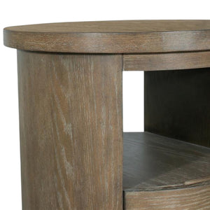 Table de bout en bois et placage de chêne brun grisâtre avec 1 tiroir - Bosley