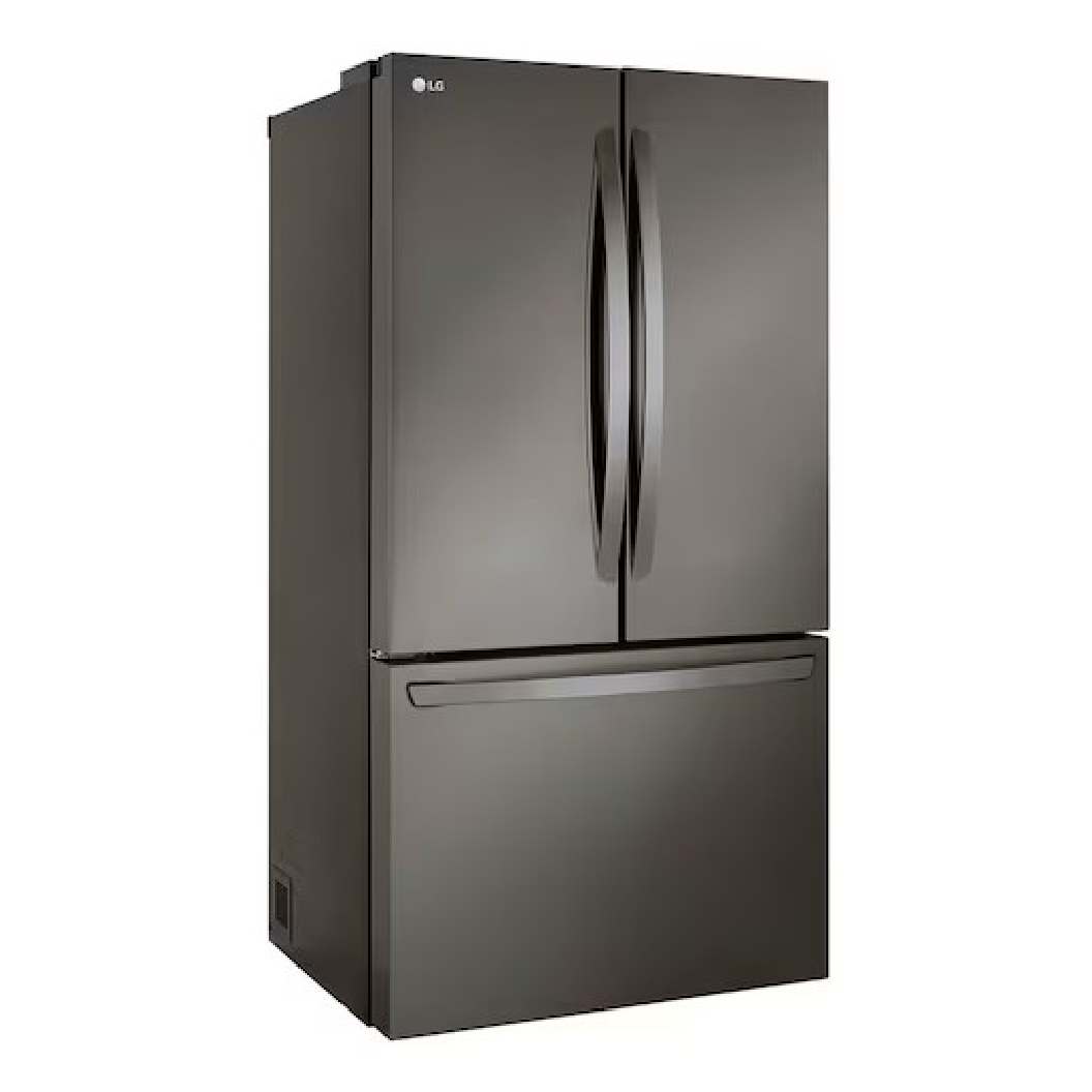 Réfrigérateur porte française à profondeur comptoir 36 po, 27 pi³ 3 portes Inox noir