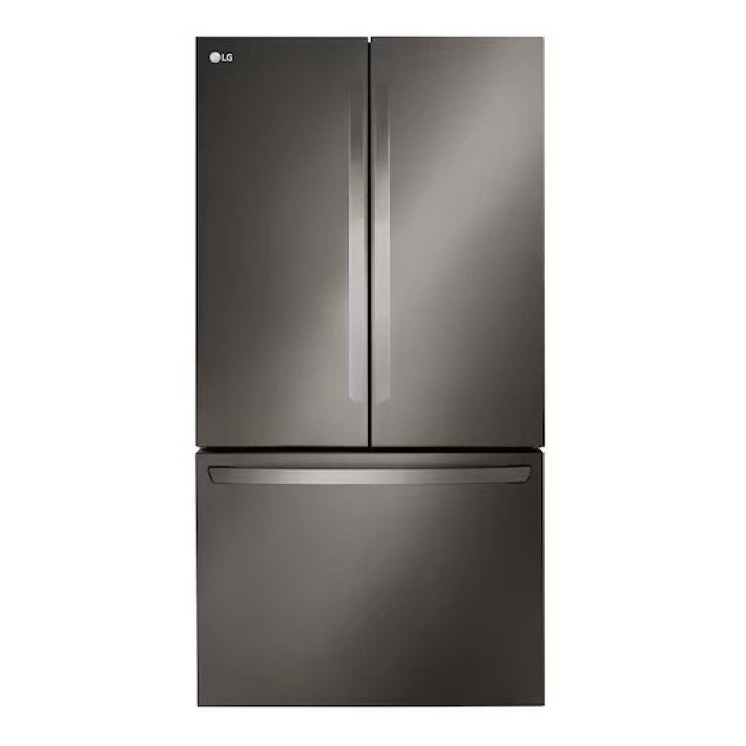 Réfrigérateur porte française à profondeur comptoir 36 po, 27 pi³ 3 portes Inox noir