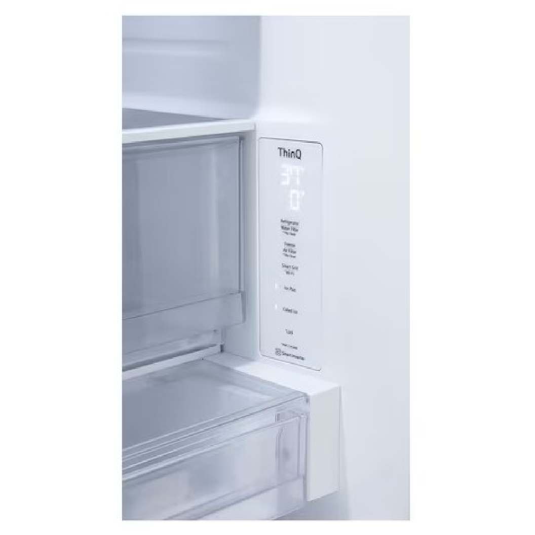 Réfrigérateur porte française à profondeur comptoir 36 po, 27 pi³ 3 portes Inox noir