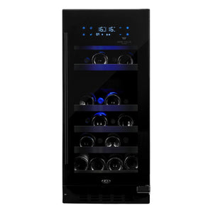 Cellier encastrable 15 po, 26 bouteilles Noir- Gamme Black Pearl