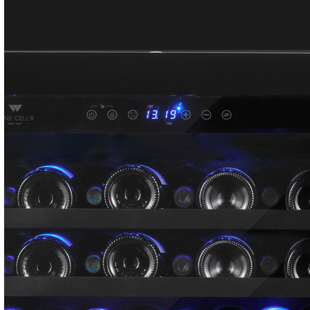 Cellier 24 po, 46 bouteilles Noir - Gamme Black Pearl avec Wi-Fi