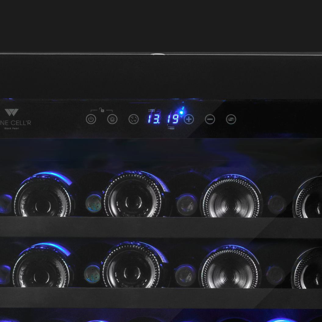 Cellier 47 po, 92 bouteilles Noir - Gamme Black Pearl avec Wi-Fi