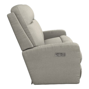 Causeuse inclinable motorisée en tissu beige avec soutien lombaire - Finley