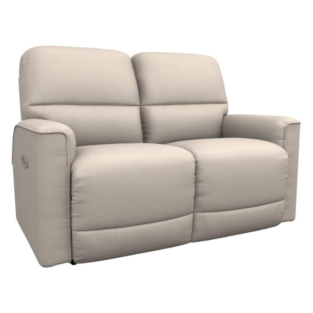 Causeuse motorisée en cuir beige avec ports USB intégrés - Cade