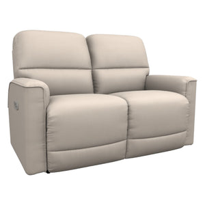 Causeuse motorisée en cuir beige avec ports USB intégrés - Cade