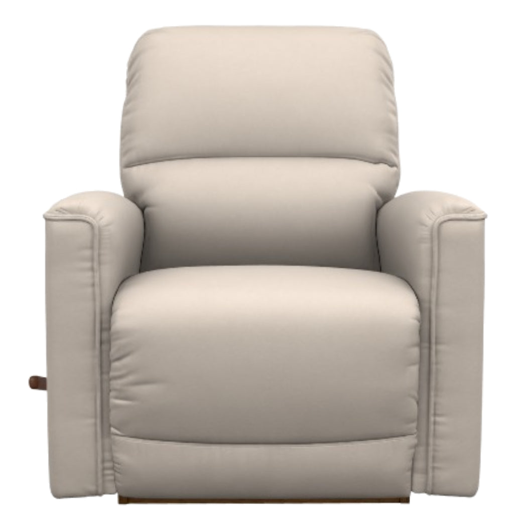 Fauteuil berçant et inclinable en cuir beige - Cade