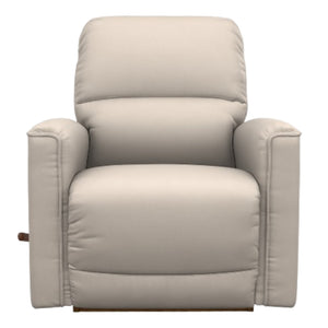 Fauteuil berçant et inclinable en cuir beige - Cade