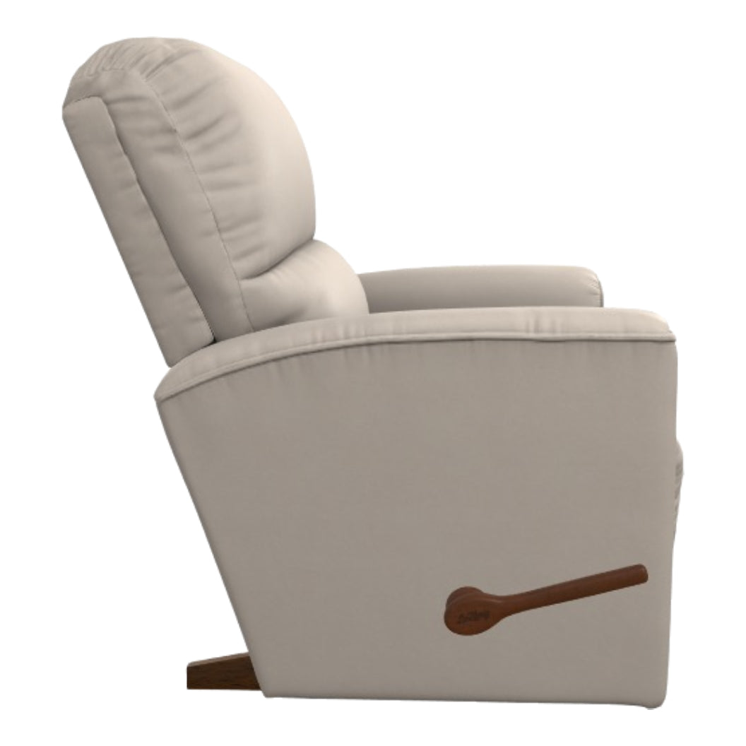 Fauteuil berçant et inclinable en cuir beige - Cade