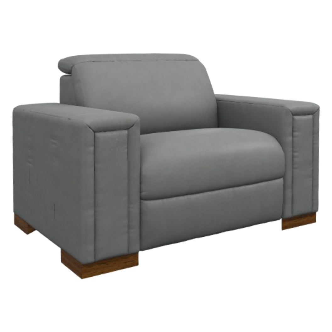 Fauteuil inclinable motorisé zéro gravité en cuir gris avec port USB intégré - Armitage