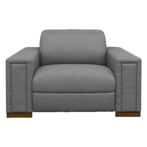 Fauteuil inclinable motorisé zéro gravité en cuir gris avec port USB intégré - Armitage