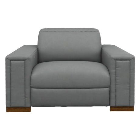 Fauteuil motorisé zéro gravité en cuir gris avec port USB intégré - Armitage