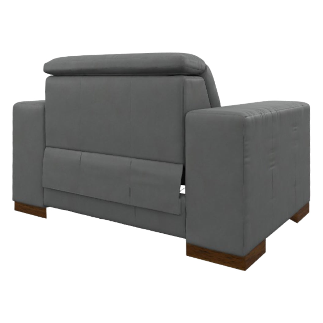Fauteuil inclinable motorisé zéro gravité en cuir gris avec port USB intégré - Armitage