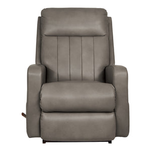 Fauteuil berçant et inclinable en cuir gris - Finley