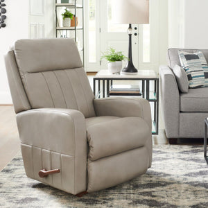 Fauteuil berçant et inclinable en cuir gris - Finley