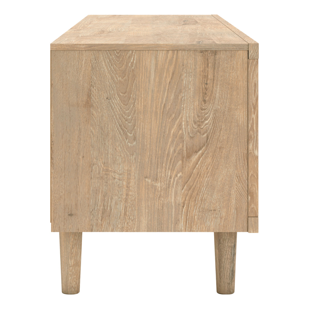 Meuble de télévision XL en bois/placage beige avec 4 tiroirs - Cielden