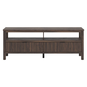 Meuble de télévision XL en bois/placage brun avec 2 tiroirs - Cadmori