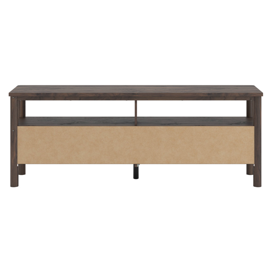 Meuble de télévision XL en bois/placage brun avec 2 tiroirs - Cadmori