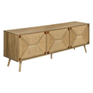 Meuble de télévision en bois/MDF noyer clair avec 3 portes - I 2793