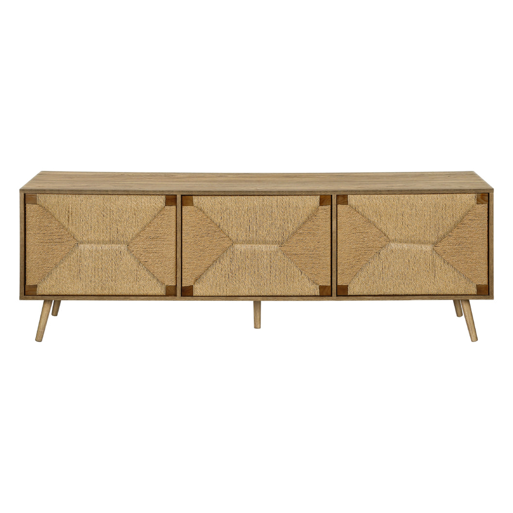 Meuble de télévision en bois/MDF noyer clair avec 3 portes - I 2793