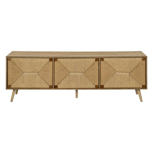 Meuble de télévision en bois/MDF noyer clair avec 3 portes - I 2793