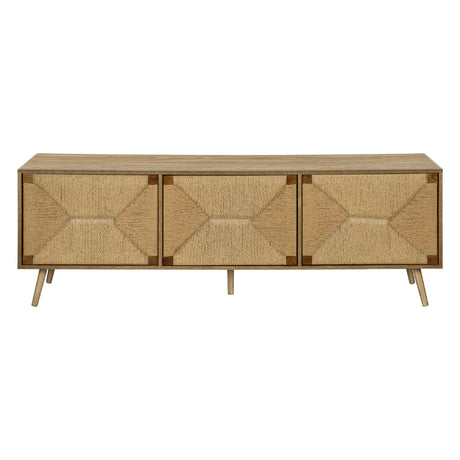 Meuble de télévision en bois/MDF noyer clair avec 3 portes - I 2793