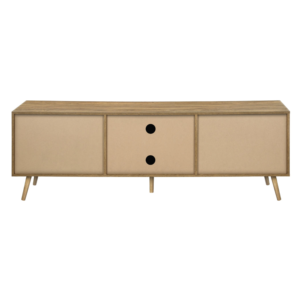 Meuble de télévision en bois/MDF noyer clair avec 3 portes - I 2793