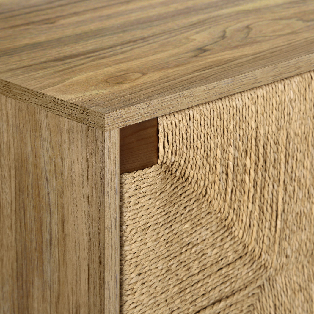 Meuble de télévision en bois/MDF noyer clair avec 3 portes - I 2793