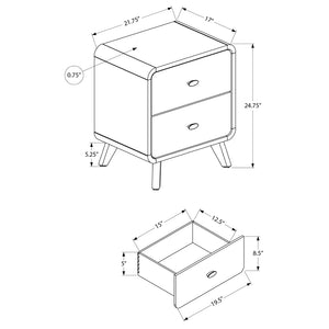 Table de chevet à 2 tiroirs en bois/MDF brun noyer - I 5233