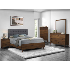 Commode à 5 tiroirs en bois/MDF brun noyer - I 5234