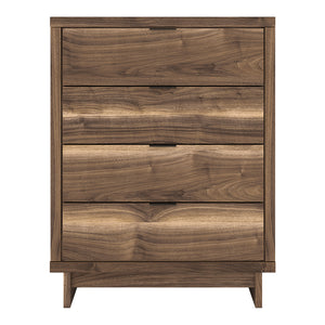 Commode à 4 tiroirs en bois/MDF brun noyer - Chirason