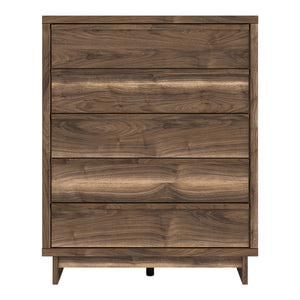 Commode à 5 tiroirs en bois/MDF brun noyer - Chirason