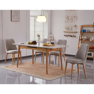 Table de salle à manger extensible en pierre frittée crème - Valencia