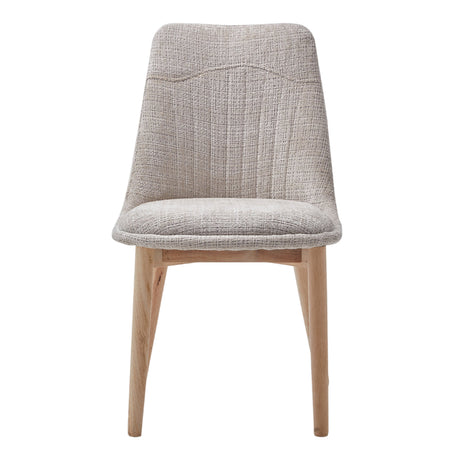 Chaise de salle à manger rembourrée en tissu cremone hydrofuge crème - Valencia