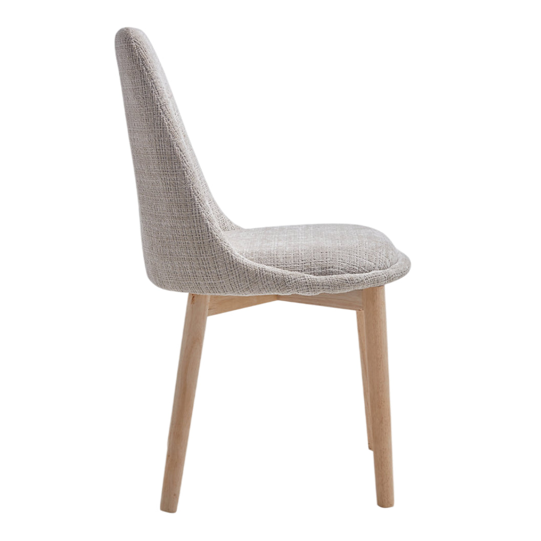 Chaise de salle à manger rembourrée en tissu cremone hydrofuge crème - Valencia
