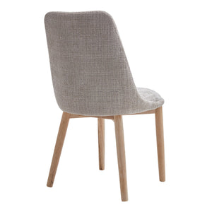 Chaise de salle à manger rembourrée en tissu cremone hydrofuge crème - Valencia
