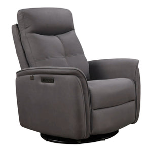 Fauteuil berçant, pivotant et inclinable motorisé en tissu gris foncé - Oslo