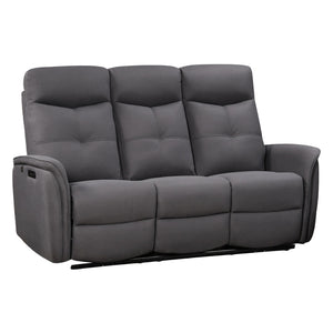 Sofa inclinable motorisé en cuir et en tissu avec table rabattable - Oslo