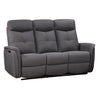 Sofa inclinable motorisé en cuir et en tissu avec table centrale rabattable - Oslo