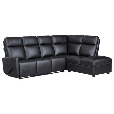 Sectionnel inclinable aspect cuir avec table rabattable & chaise longue - Prague