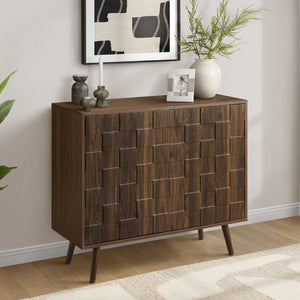 Meuble console en bois/MDF noyer foncé avec 2 portes - I 2789