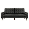 Sofa condo en tissu ou aspect cuir avec coussins