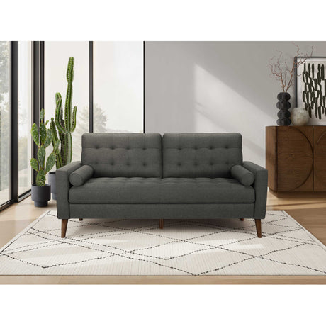 Sofa condo en tissu ou aspect cuir avec 2 coussins