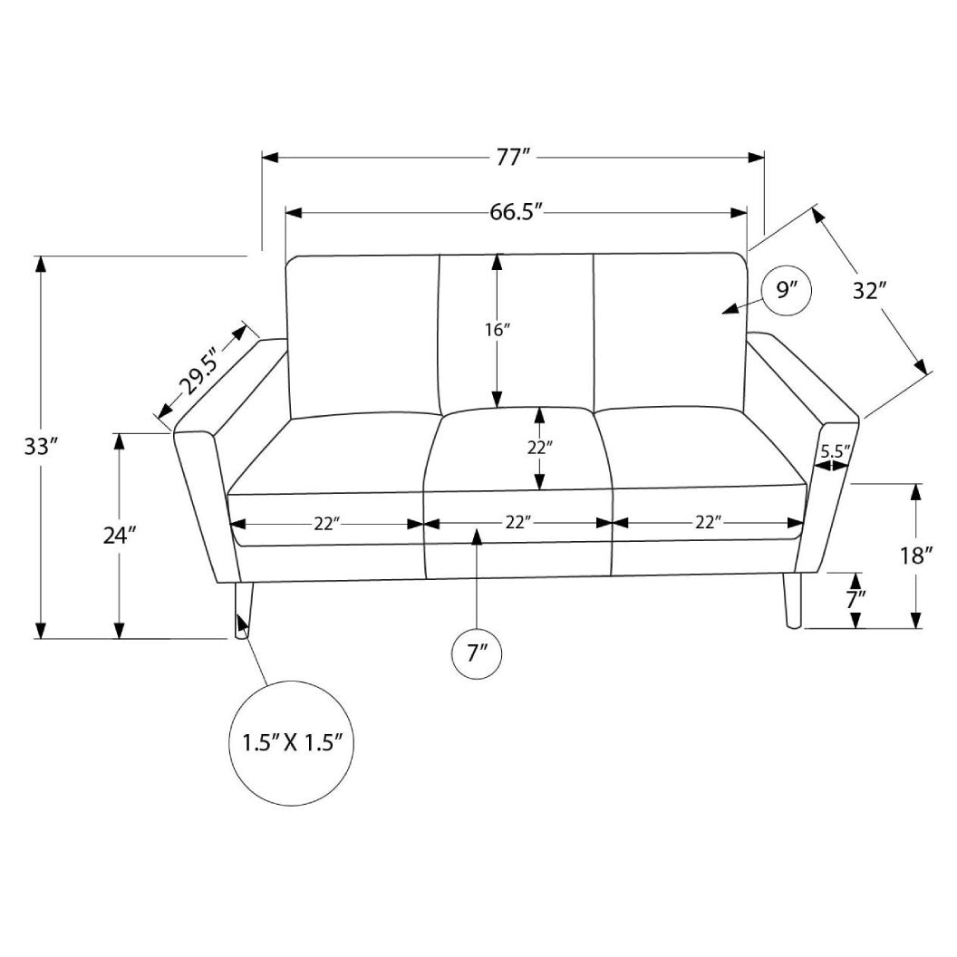 Sofa en tissu brun clair - 8J23L31