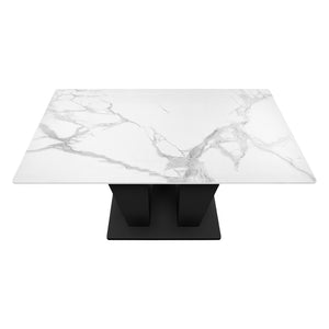 Table de salle à manger rectangulaire en pierre frittée blanche - I 1128